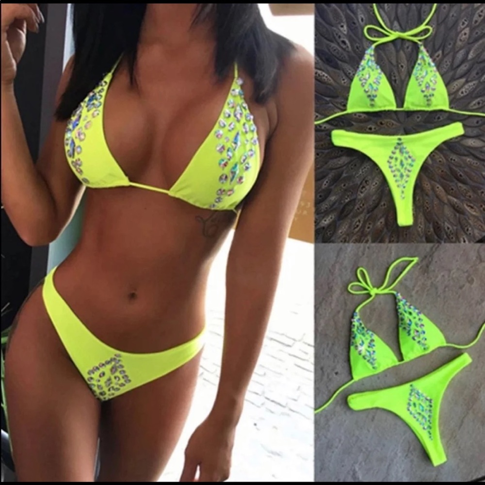 Neon green bikini